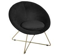 Atmosphera - Fauteuil Evan Noir en Velours