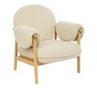 Atmosphera - Fauteuil ikaris en Tissu Beige l86xl80xh83 cm