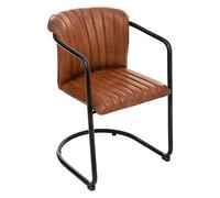 Atmosphera - Fauteuil Kavi Cognac en Cuir