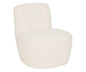 Atmosphera - Fauteuil Leone Blanc - Tissu Bou esign Courbé, L 64 x P 71 x H 68 cm - pour Salon, Bureau, Chambre