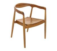 Atmosphera - Fauteuil Miyako en Teck, L 60 x P 55 x H 78 cm, Empilable - pour Salon, Salle à Manger, Bureau