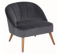 Atmosphera – Fauteuil Naova Velours L 78 x H 71 cm Gris