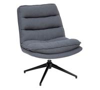 Atmosphera - Fauteuil pivotant en tissu et pieds métal HARPER - Gris
