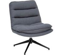 Atmosphera - Fauteuil pivotant en tissu et pieds métal HARPER - Gris