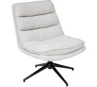 Atmosphera - Fauteuil pivotant en tissu et pieds métal HARPER - Lin