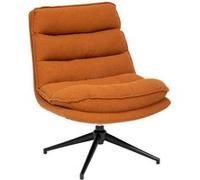 Atmosphera - Fauteuil pivotant en tissu et pieds métal HARPER - Terracotta