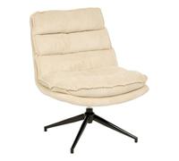 Atmosphera - Fauteuil pivotant Harper en Tissu Beige l74,5xl64xh87 cm
