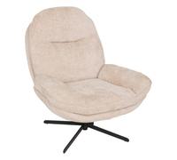 Atmosphera - Fauteuil Pivotant Stelan - Siège Confortable avec Assise Moelleuse - Revêtement Polyester - Pieds Acier Design - Couleur Argile