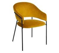 Atmosphera - Fauteuil Siron Moutarde en Velours
