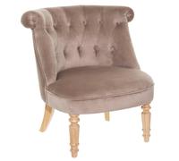 Fauteuil ""Sixtine"" velours gris taupe - Atmosphera createur d'interieur