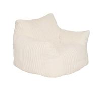 Atmosphera - Fauteuil XL Muzi en Velours Côtelé Blanc - Gros Pouf Compressé Moderne Ultra-Confort Moelleux - Assise XXL Cosy Cocooning Idéal Salon, Chambre et Coin Lecture