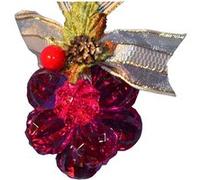 Atmosphera - Fleur de noël en acrylique 12 perles - Framboise Rose G