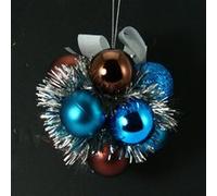 Atmosphera - Fleur de Noël - Turquoise, chocolat et argent Bleu G
