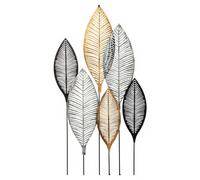 Atmosphera Floglia Décoration murale feuille en métal 65 x 37 cm