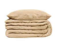 Atmosphera Flora Parure de lit en double gaze de coton beige - 240 x 220 cm