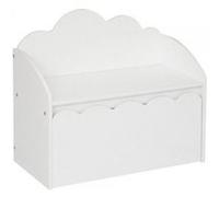 Atmosphera – Banc coffre enfant Nuage – Bois blanc 60x30 cm