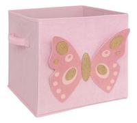 Atmosphera for Kids – Boîte de rangement en velours Papillon 29x29 cm Rose