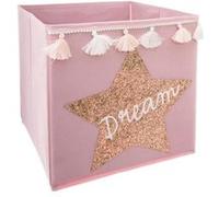 Atmosphera for Kids - Boîte de Rangement Pliable "Dream" 29x29cm Rose Rose G