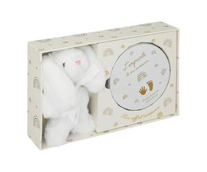 Atmosphera for Kids - Coffret de Naissance "Empreinte & Peluche Lapin" 28cm Beige