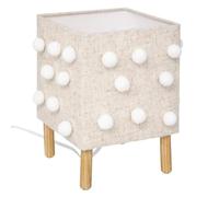 Atmosphera for Kids - Lampe à Poser Enfant Pompons 22cm Beige Lin