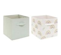 Atmosphera For Kids – Lot de 2 bacs de rangement Arc-en-ciel 29 cm Vert