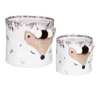 Atmosphera – Paniers enfant Renard – Lot de 2 (Ø22/30 cm) Blanc