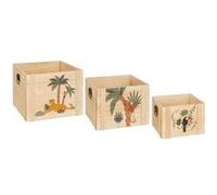 Atmosphera - Set de 3 cagettes Enfant Jungle - Bois
