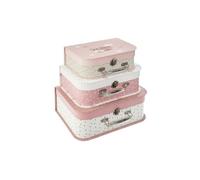 Atmosphera for Kids - Lot de 3 Valisette de Rangement "Douceur" 29cm Rose