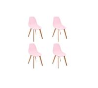 Atmosphera for Kids - Lot de 4 Chaises Enfant Scandinave 58cm Rose