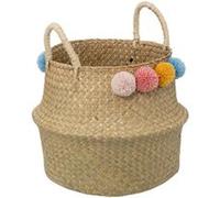 Atmosphera - Panier Enfant Pompons bulda d33cm Beige