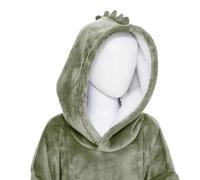 Atmosphera for Kids - Plaid Sweat Capuche Enfant "Dino" 60x95cm Vert