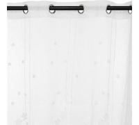 Voilage 140x240 Etoile Brodée Blanc Blanc
