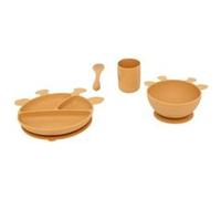 Atmosphera for Kids - Set Repas Enfant en Silicone "Yum" 21cm Moutarde Marron G