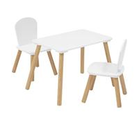 Atmosphera for Kids - Table Enfant & 2 Chaises Alex 58cm Blanc