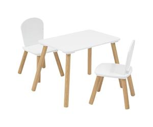 Atmosphera for Kids - Table Enfant & 2 Chaises Alex 58cm Blanc
