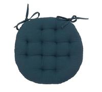 Atmosphera Galette de chaise ronde Leana 38 cm Bleu Égéen