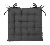 Atmosphera - Galette de Chaise en Coton Gris foncé 38x38 cm