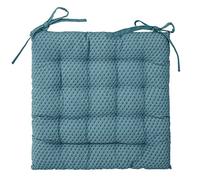 Atmosphera Créateur d'intérieur – Galette de chaise Otto – Coton – 38x38 cm – Bleu canard