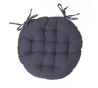 Atmosphera – Galette de chaise ronde Leana en coton 38 cm Gris foncé