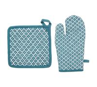 Créateur d'intérieur - Gant & Manique Imprimé "Tikal" 32cm Bleu Canard