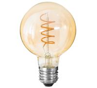 Atmosphera Globe Ampoule LED G95 E27 à filament spiralé - Ambre