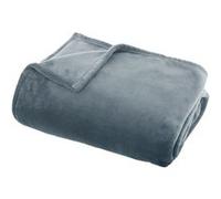 Atmosphera - Grand plaid en Flanelle uni - 180x130 cm - Bleu Orage - OLLIS Bleu, Bleu orage G