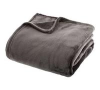 Atmosphera - Grand plaid en Flanelle uni - 180x130 cm - Gris foncé Gris, Gris foncé G