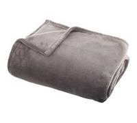 Atmosphera - Grand plaid en Flanelle uni - 180x130 cm - Gris - OLLIS Gris, Gris G