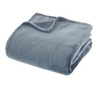 Atmosphera - Plaid uni en Flanelle - Bleu Orage 180x230 cm