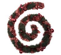 Atmosphera - Guirlande de noël Verte Boules Rouges Rouge en Plastique d10 x 270cm