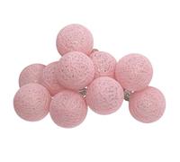 Guirlande LED à Piles - 10 Boules Ø 6 cm - Rose Pâle
