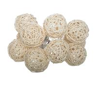 Atmosphera - Guirlande LED à pile - 10 boules - rotin - ivoire - L162 cm