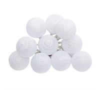 Atmosphera Guirlande LED à piles 10 boules diam. 6 cm Blanc