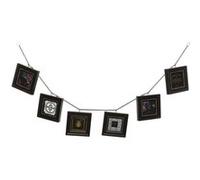 Atmosphera - Guirlande Noire 6 Photos à suspendre modèle Flower - 96 cm Noir
